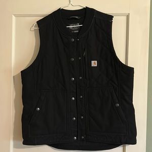 WOMEN'S RUGGED FLEX® RELAXED FIT CANVAS INSULATED RIB COLLAR VEST